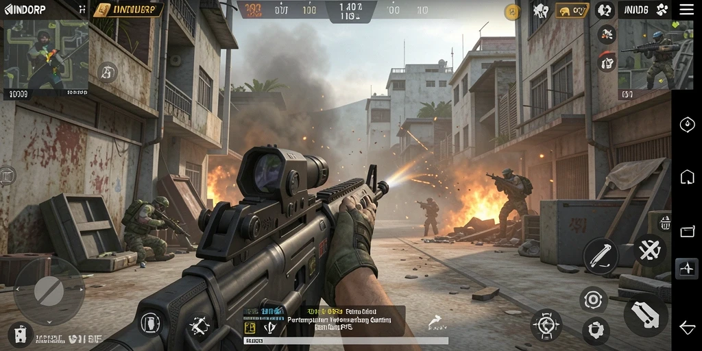 Screenshot gameplay <strong>INDORP</strong> menampilkan aksi seru dalam pertempuran FPS.