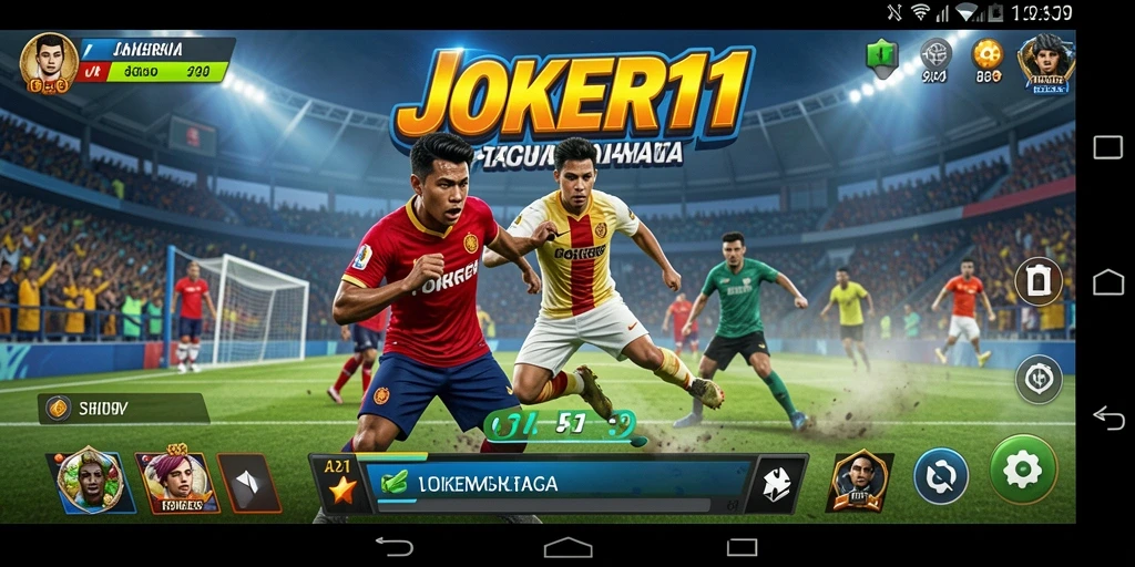 Screenshot utama permainan JOKER11 menampilkan aksi mendebarkan dalam olahraga.