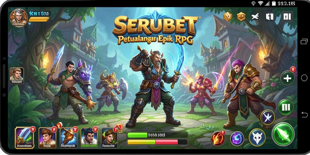 Tangkapan layar dari gameplay SERUBET yang menunjukkan pertempuran seru.